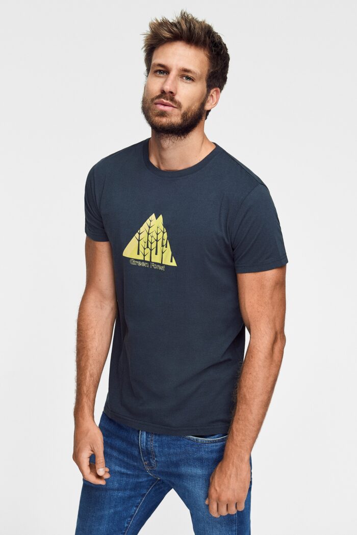 camiseta estampada triangle de algodón orgánico con estampado árboles de green forest wear