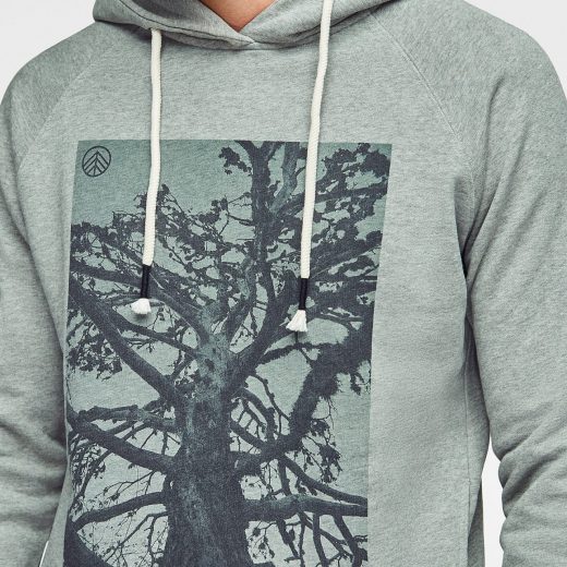sudadera hoodie hombre con estampado árbol green forest wear